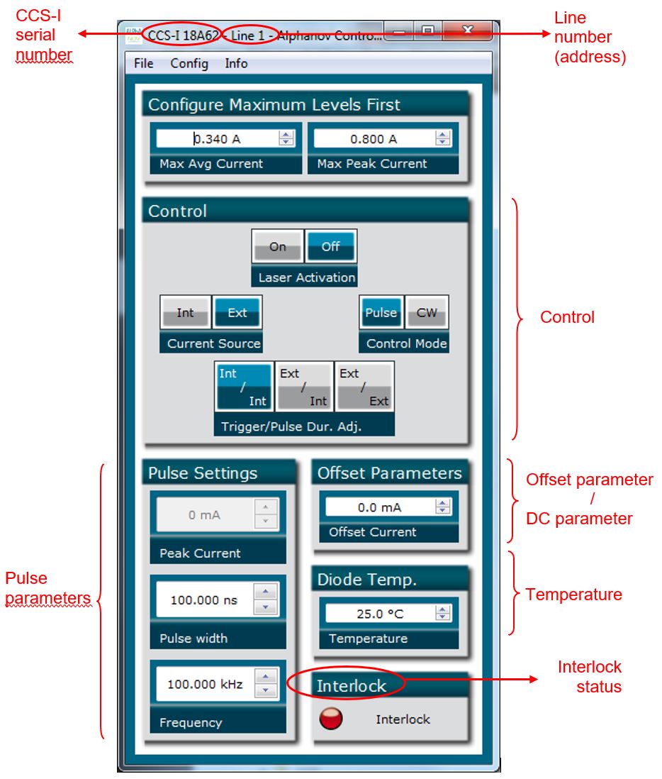 Laser diode module GUI